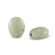 Natural stone bead Marble oval 8x6mm Nude beige